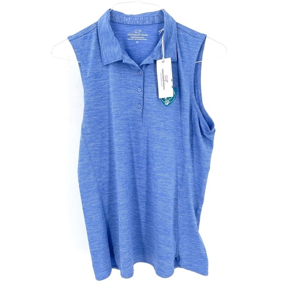 Vineyard Vines NWT Sleeveless Quarter Button Collared J. Wood Platt Tank Top - Picture 1 of 5
